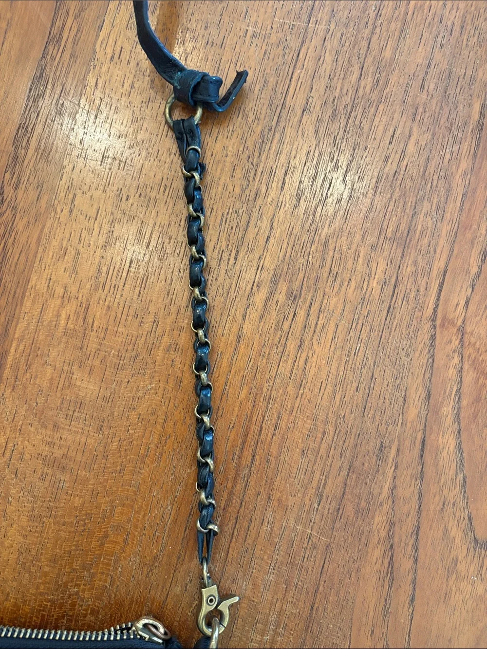 Elliott Lucca Black Leather Crossbody Bag with Gold Hardware